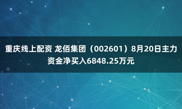 重庆线上配资 龙佰集团（002601）8月20日主力资金净买入6848.25万元