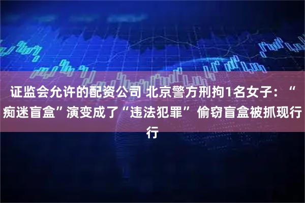 证监会允许的配资公司 北京警方刑拘1名女子：“痴迷盲盒”演变成了“违法犯罪” 偷窃盲盒被抓现行